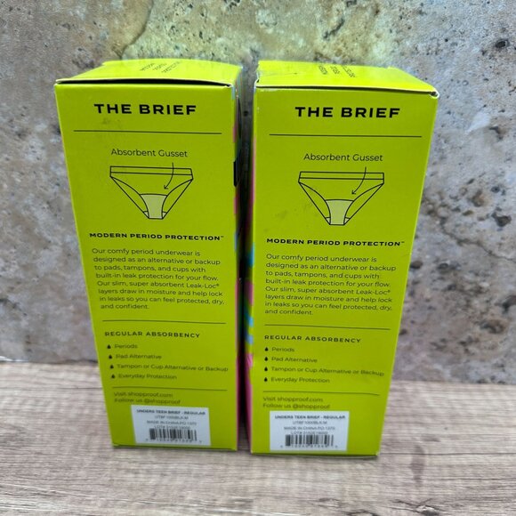 Unders Teen by Proof Lot Of 2 Size M Black Period Underwear Brief Reg. Absorbenc - Picture 4 of 9